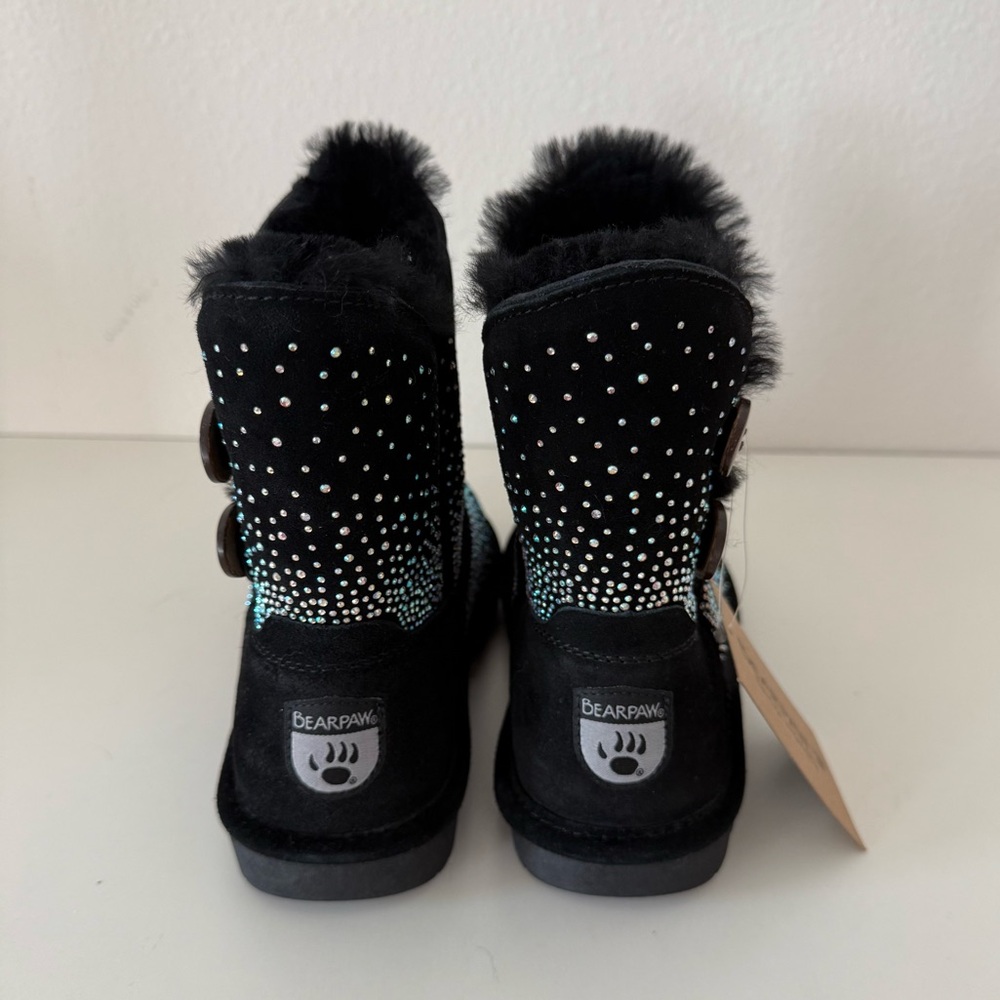 🆕 BEARPAW “Prudence” Pull-On Suede Sparkle black boots NWT $100 size: 7M - Picture 4 of 7